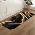 thumbnail image 4 of 2 Piece Kitchen Rugs Set, Black Gold Marble Kitchen Rugs and Mats Non Skid Washable, Ink Modern Abstract Art Absorbent Floor Mat for Sink/Hallway/Laundry, 18"x30"+18"x48", 4 of 6
