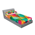 thumbnail image 2 of Ambesonne Colorful Fitted Sheet & Pillow Sham Set, Retro Colors Graphic Art, Twin, Multicolor, 2 of 2