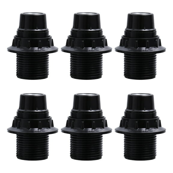 WHAMVOX  6 Pcs Vintage Light Bulb Aluminum Cover Lamp Holder DIY Project Socket Black