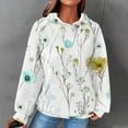 thumbnail image 2 of Olyvenn Oversized Waffle Hoodies for Women 2025 Pullover Casual Long Sleeve Trendy Floral Printed Sweatshirt Loose Tunic Tops Yellow M, 2 of 5