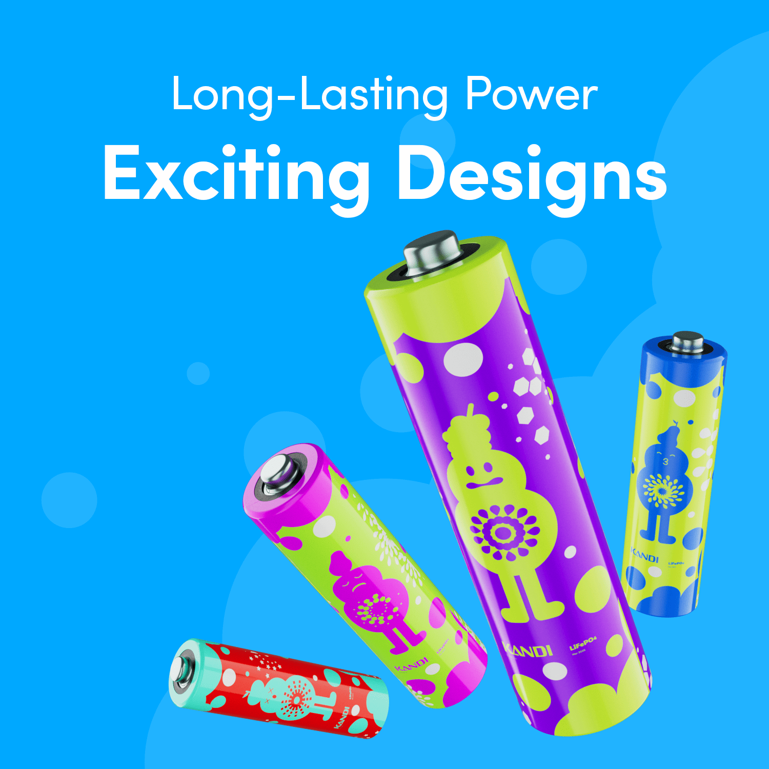 Kandi AA Lithium Rechargeable Batteries 8 Pack-Kiddo