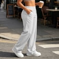 thumbnail image 4 of Sunnin Womens Front Seam Sweatpants Wide Leg Pull On Elastic Waist Side Pockets Casual Athletic Trousers, 4 of 7