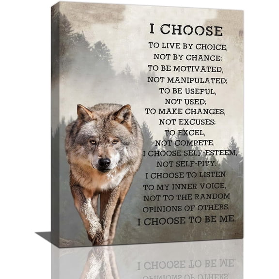 WFSposter-Inspirational Quotes Wall Art Motivational Wolf Pictures Painting Decor Modern Canvas Prints Framed Artwork Home Decoration for Bathroom Bedroom Living Room Office