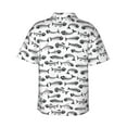 thumbnail image 3 of Balery Fish Bones Print Men's Hawaiian Shirts Short Sleeve Beach Shirt Relaxed Fit Vacation Button Down Shirts-Medium, 3 of 9