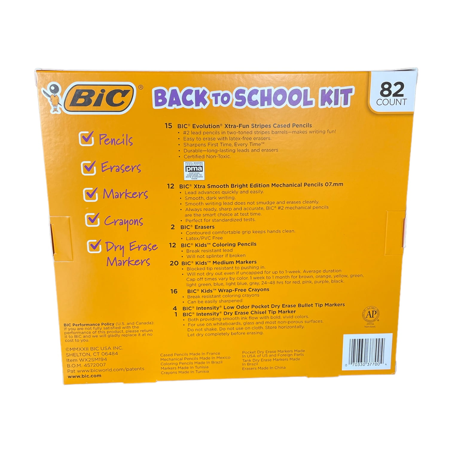 BIC Assorted Back to School Supply Kit, 82 Piece Set - Sam's Club