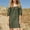 Green plus size summer dresses a1, variant on Women Plus Size Summer Square Neck 3/4 Sleeve Boho Flowy Mini Dresses Solid Casual Vacation Beach Party Sundresses, Brown S