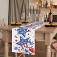 thumbnail image 6 of 4th of July Cotton Linen Table Runner for Dining Kitchen, Red Blue Floral Independence Day Stars Butterflies Wedding Outdoor Party Tablerunners, Dresser Scarf Coffee Tablecloth Runners 13x120 Inches, 6 of 8