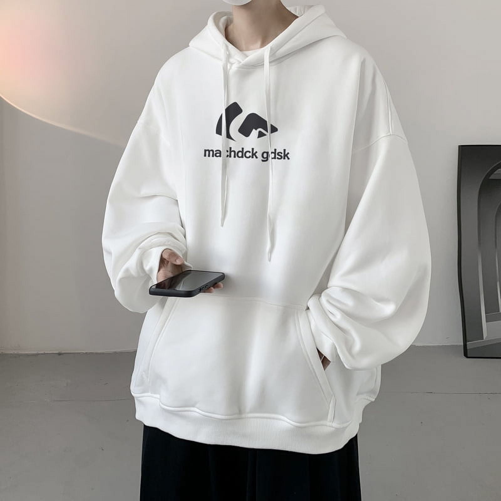 Spring And Autumn Hong Kong Style Heavyweight Hooded Sweatshirt Men'S Trendy Loose Versatile Jacket Pink 2Xl