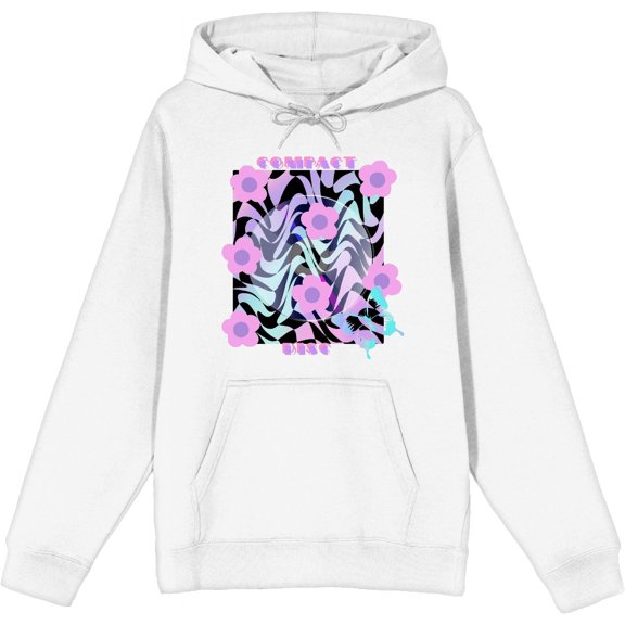 Chrome Baddie Y2K Flowers & Butterfly Adult White Long Sleeve Hoodie-Medium