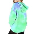 thumbnail image 3 of Odeerbi Toddler Boys Girls Tie-dye Hoodies Pullover Hooded Sweatshirts Children's Pattern Printed Round Neck Long Sleeve Hooded Sweatshirt Green, 3 of 4