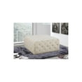 thumbnail image 2 of Maykoosh Vintage Visions Modern , Contemporary Velvet Upholstered Ottoman/Bench with Deep Button Tufting, Solid Wood Frame, Square Shape-Color:Cream, 2 of 6