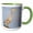 Green/White, variant on 3drose, Great Egret Perched on Old Stump in Wetland, Marion County, Illinois., 11oz Two-tone Blue Mug