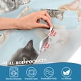 thumbnail image 4 of Yayeee Kitchen Valance Rod Pocket 54" x 18" Living Room Window Curtain, Cute Cat Faces, 4 of 6