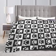 thumbnail image 6 of Perinsto Black and White Dog Paws Throw Blanket 50x40, 6 of 6