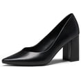 thumbnail image 1 of Dream Pairs Las mujeres de alta Chunky cerrado del dedo del pie Tacones puntiagudos del partido de la boda elegante deslizamiento en los zapatos de las bombas SDPU2229W Dream Pairs SDPU2229W, 1 of 6