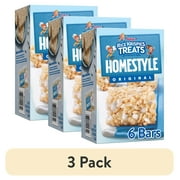 (3 pack) Rice Krispies Treats Homestyle Original Chewy Crispy Marshmallow Squares, Kids Snacks, 6.98 oz, 6 Count