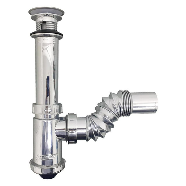 Cespol Para Lavabo Cromado Bote CH Con Boton Push Fleximatic 2218C