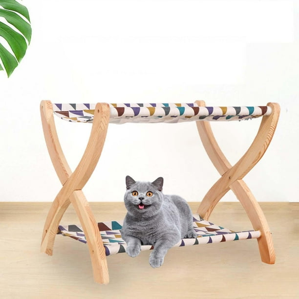 Camas de salón para gatos de dos pisos Cama elevada para perros Camas  elevadas para mascotas Gatito Descansando Conejo Piso de pie Conejo Gato  Hamaca