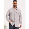 thumbnail image 4 of DARING DIVA Men's Casual Workwear Long Sleeve Button Down Hiking Shirts M Beige, 4 of 7