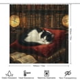 thumbnail image 2 of 4Pcs Shower Curtain Sets with Rugs Funny Cartoon Bookshelf Sleeping Cat Shower Curtain Set with Shower Curtain And Rugs 4 Piece for Book Gifts 12 Hooks for Bathroom Decor 72inch X 72inch, 2 of 8