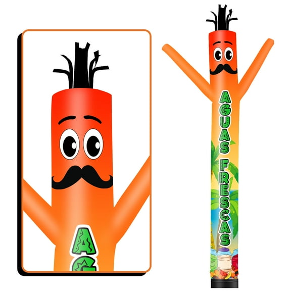 Aguas Frescas Inflatable Tube Man Wacky Wavy Dancing Guy for Outdoor Decoration Advertising Business Promotion (Blower Not Included)