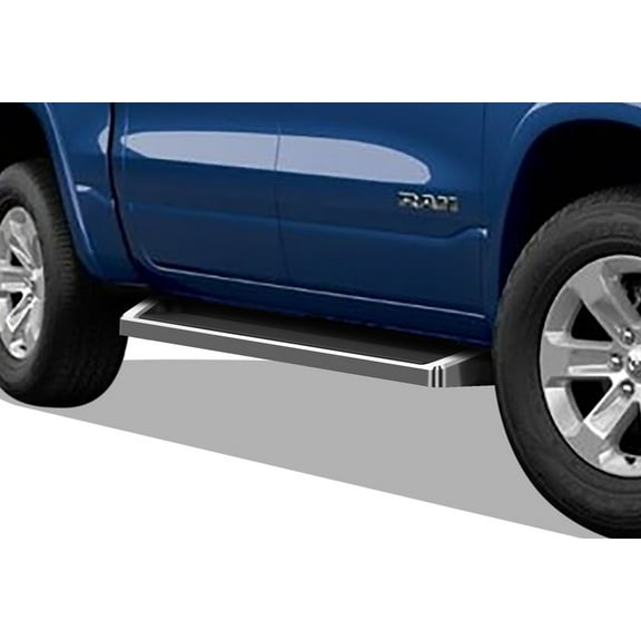 APS Polished Aluminum IRunning Boards Compatible with 2019-2024 Ram 1500 Crew Cab New Body (6 Lugs)
