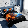 thumbnail image 3 of Manfei Kids Basketball Game Full Size Comforter Sets,Sport Theme Bedding Comforter Set,Blue Orange Black Bedding Sets For Kids Boy,Microfiber Bedroom Decor Reversible,3pcs, 3 of 8