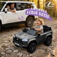 thumbnail image 3 of 24V Ride On Car for Kids, Lexus GX550 2 Seater Powered Ride on Toys with Remote Control, 4 Wheels Suspension, Bluetooth, Music, LED Lights, Kids Electric Car for Boys Girls Ages 3-8, Black, 3 of 8