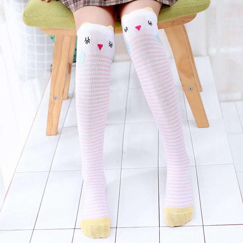 Cute Cartoon Cotton Baby Kids Girls Toddlers Knee High Socks Tights Leg Age 3-12 