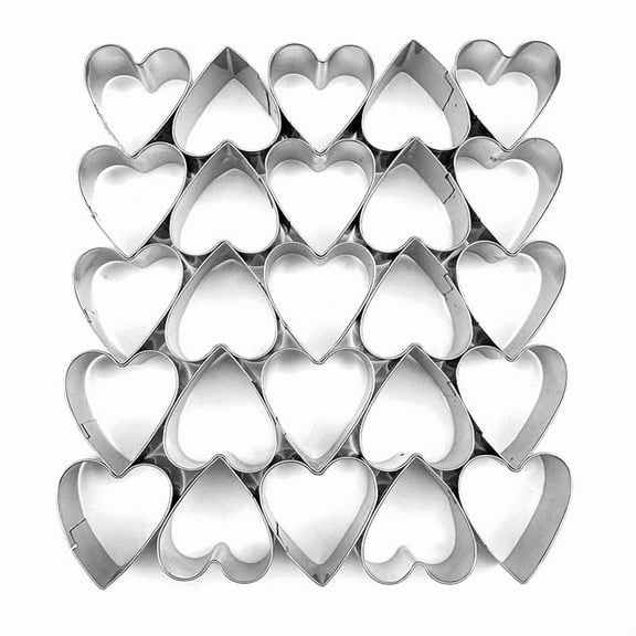 Heart Cookie Cutters 25 Cavity Small Heart Shape Cookie Cutter Valentine, Wedding Biscuit Molds For Baking Mini Cookie Stainless