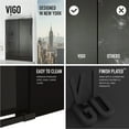 thumbnail image 5 of VIGO Elan 68 to 72 in. W x 74 in. H Sliding Frameless Shower Door in Matte Black with 3/8 in. (10mm) Black Tint Glass, 5 of 13