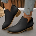thumbnail image 2 of Juosiy Short Boots for Women Pointed Toe Faux Suede Low Stacked Heel Western Ankle Booties, 2 of 9