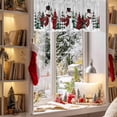 thumbnail image 3 of Merry Christmas Valances for Windows, 54 x 18in, Christmas Snowman Tree Red Plaids Snowflakes Rod Pocket Kitchen Valance Curtain Light Filtering Window Treatments for Living Room Bedroom, 1 Panel, 3 of 7