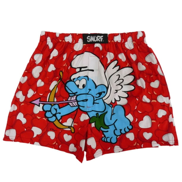 Smurfs The Smurfs Mens Red Valentine's Day Boxers Smurf Of Love Boxer