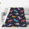 thumbnail image 4 of Salouo Cartoon Dinosaur Print Bed Blankets,Flannel Blanket Comfortable Air Conditioning Blanket Lightweight Blanket for Sofa Bed Travel & Couch -80"x60", 4 of 8