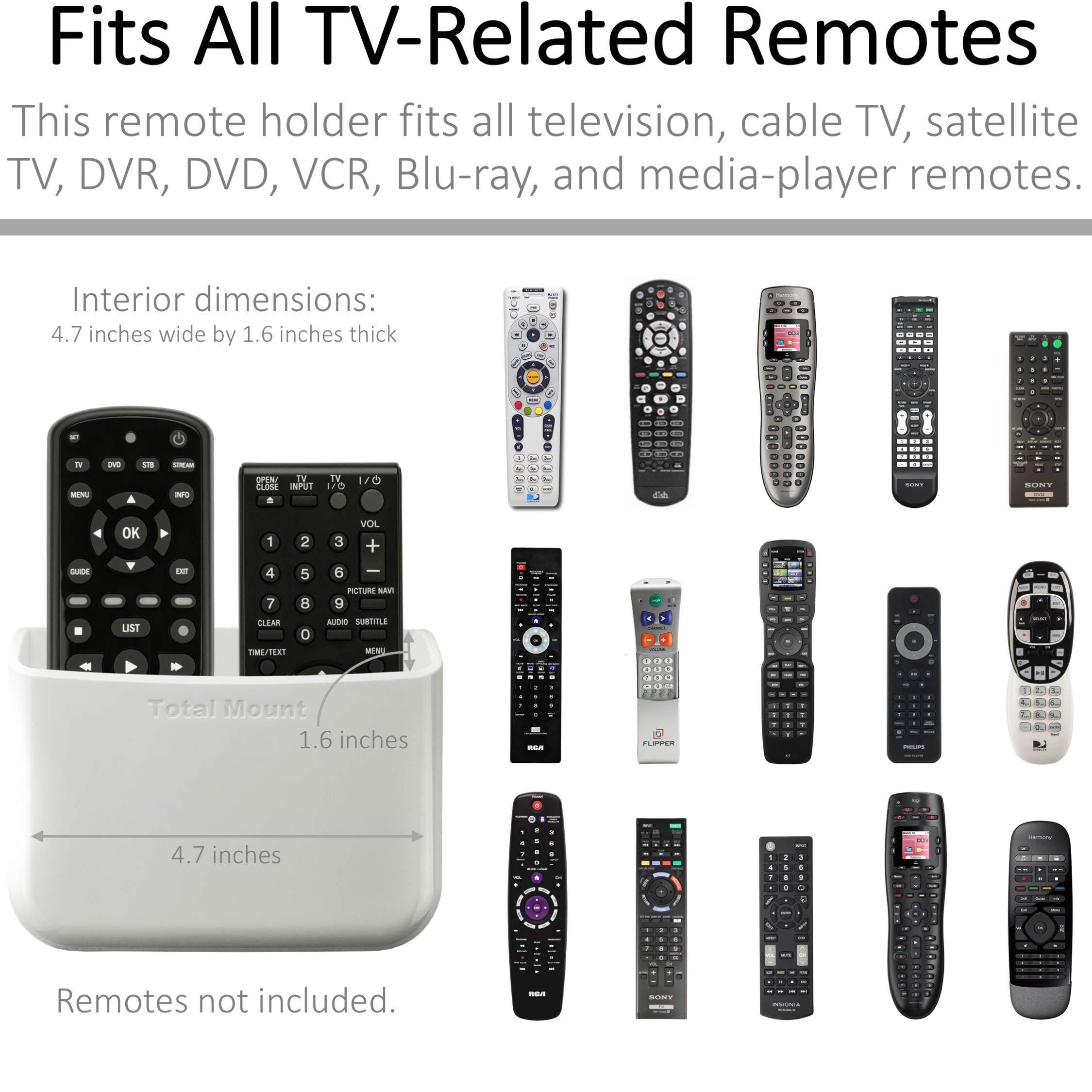 TotalMount Universal Remote Holders Quantity 2 - One Remote per Holder - White