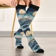 thumbnail image 5 of FORMRS Womens Knee High Socks Casual Long Thick Travel Daily Wear, 1 Pair, Rolling Waves, 5 of 6