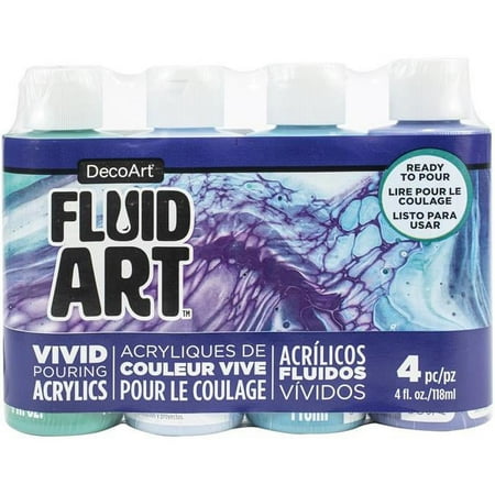 UPC: 0766218120083 | Deco Art FluidArt Paint Pouring Value Pack 4/Pkg-Lagoon