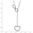 thumbnail image 2 of 925 Sterling Silver Rhod Plated Infinity 1 1/2 In Drop Love Heart Pendant With 2 In Ext Necklace 16 Inch 22mm Wide Penda, 2 of 2