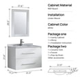 thumbnail image 4 of Wonline 32 inch Bathroom Vanity White Wall Mounted Small Cabinet with Sink Mirror Combo, 4 of 9