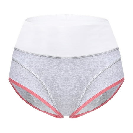 

Knosfe Women s Panties High Waisted Seamless Tummy Control Cotton Brief Underwear Gray 2XL