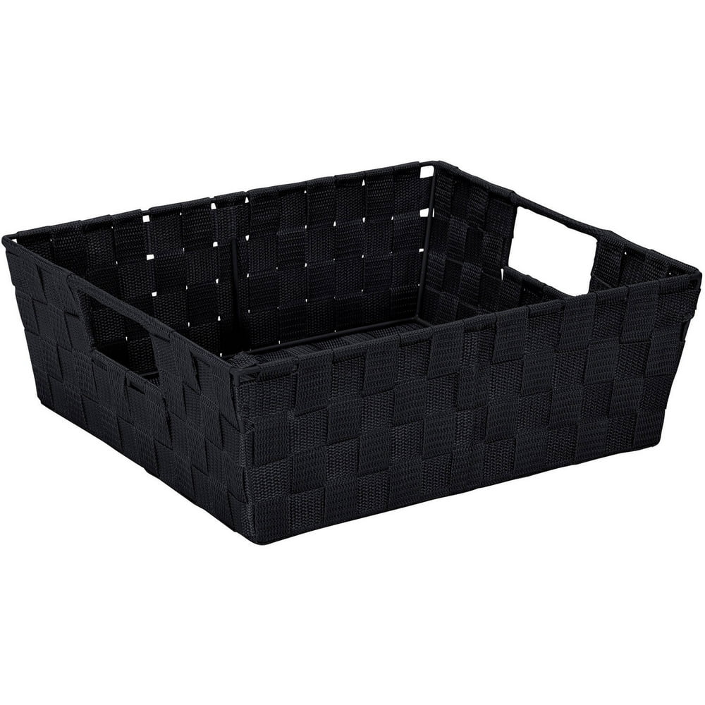Simplify Large Woven Storage Shelf Bin in Black