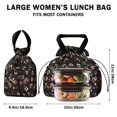 thumbnail image 5 of Pioneer Flower Floral Print Pattern Drawstring Lunch Bag Women - Drawstring Lunch Bag Insulated for Work Office - Stain-Resistant Large Lunchbags for Women with Multi-Pockets, 5 of 6