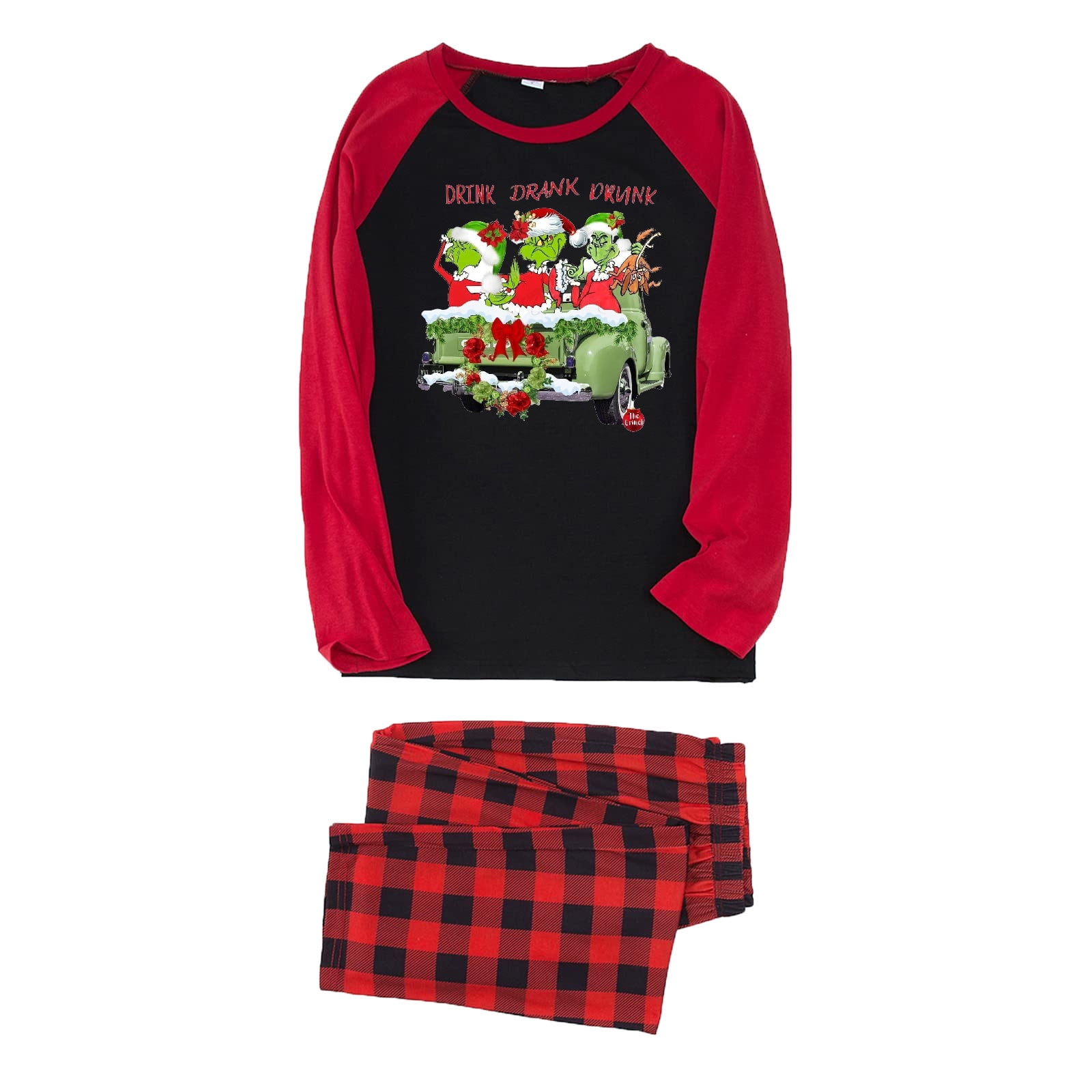 Grinch Shirt Grinch Pajama Pants Christmas Prints Family Matching Long Sleeve Tops Pants Set Family Matching Sets Men M Walmart