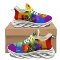thumbnail image 1 of Zapatillas de baloncesto antideslizantes con cordones y diseño personalizado del orgullo LGBT para mujer, zapatillas populares para exteriores, viajes y fitness., 1 of 6