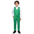 thumbnail image 2 of GiLiling Boys Formal Suit Slim Fit Tuxedo Suits for Kids Ring Bearer Outfit Kids Suit Set Toddler to Teen Boy (Green, 11-12 Years), 2 of 4