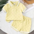 thumbnail image 2 of WUANDIXFA Toddler Baby Boys Clothes Summer Outfits Polo Shirt Shorts Set 2Pcs Boys Clothing Sets 12 Month-5T (Yellow, 12-18 Months), 2 of 7