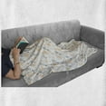 thumbnail image 5 of Butterfly Soft Flannel Fleece Throw Blanket, Repetitive Herbal Blossoms Dandelion Pattern on Plain Backdrop, Cozy Plush for Indoor and Outdoor Use, 50" x 60", White Apricot, by Ambesonne, 5 of 5
