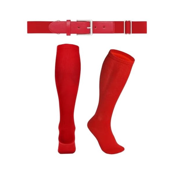 Eryueer Baseball Socks and Belt Combo Set Boys Baseball Belt and Socks Elastic Softball Socks and Belt for Adults and Youth