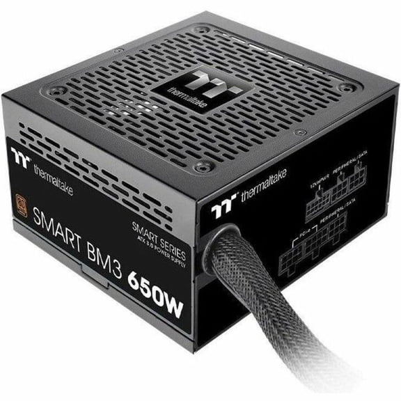 Thermaltake Smart BM3 650W 80Plus Bronze ATX 3.0 & PCIE 5.0 Ready Semi-Modular Power Supply; 105C/221F Japanese Capacitor; 5 Year Warranty; PS-SPD-0650MNFABU-3
